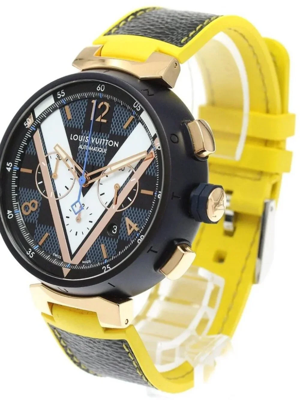 LOUIS VUITTON Tambour Damier Cobalt Automatic Men's Watch